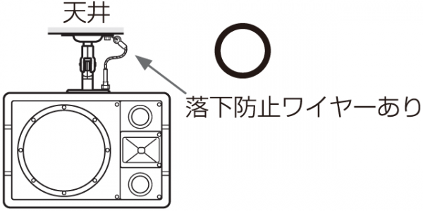 落下防止ワイヤーあり