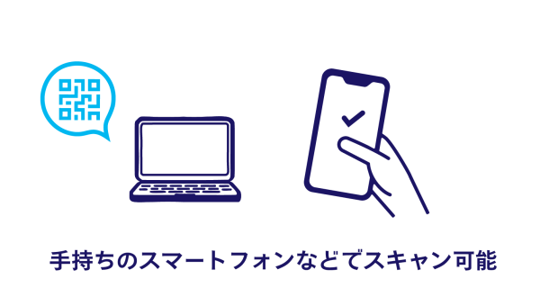 手持ちのスマートフォンなどでスキャン可能