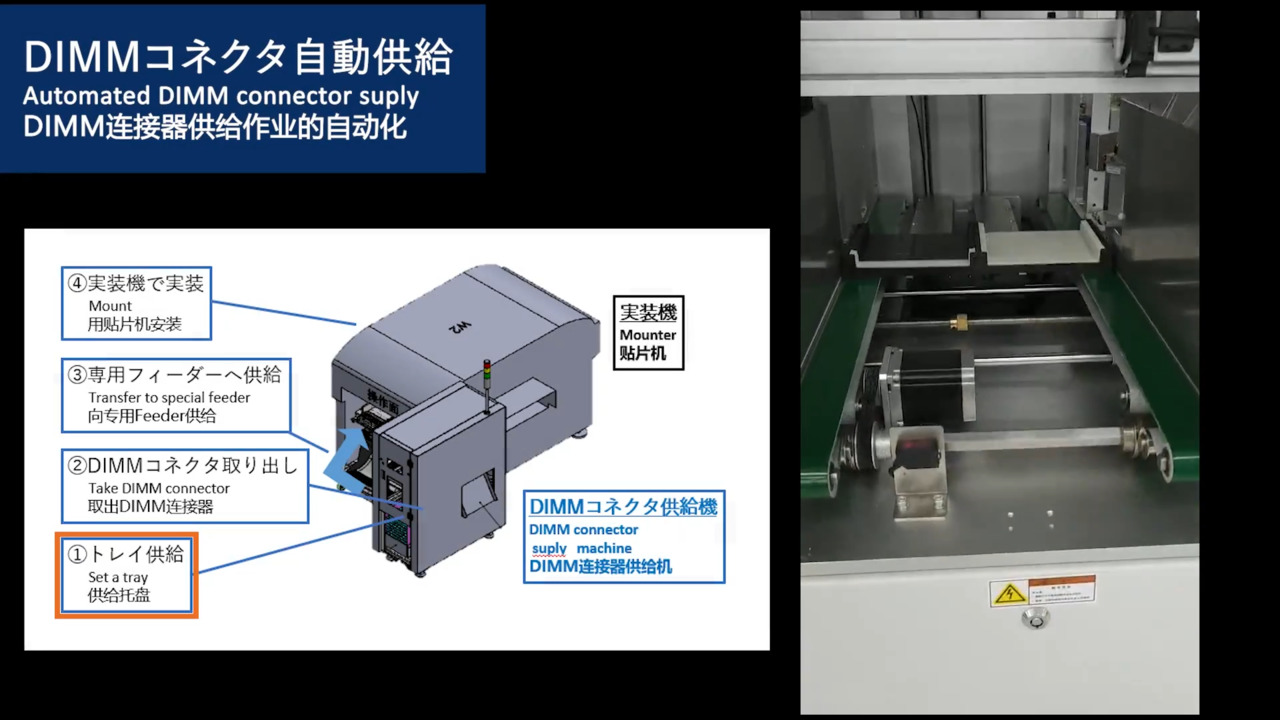 DIMMコネクタ供給機